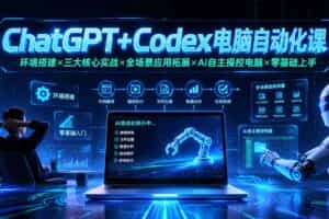 （19583期）ChatGPT+Codex电脑自动化课：环境搭建×三大核心实战×全场景应用拓展×AI自主操控电脑×零基础上手