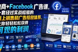 电商+Facebook广告课，一套经过实战检验的线上销售和广告投放体系，让你轻轻松松获得可观的利润【原创双语字幕】