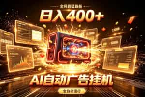 全网最猛最新的AI自动广告挂G，狠收益日入400+，真正做到躺賺式变现【揭秘】