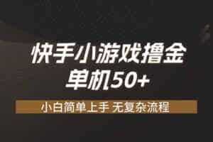 （19594期）快手小游戏撸金 单机日赚 50，零基础可做，支持单人矩阵放大