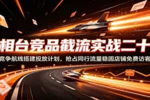 万相台竞品截流实战二十讲：竞争航线搭建投放计划，抢占同行流量稳固店铺免费访客