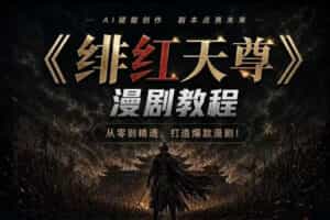 绯红天尊AI漫剧系统教程｜从零入门到精通，工具运用+剧本创作+爆款逻辑+提示词素材+镜头剪辑，全套爆款漫剧落地实战课