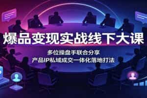 爆品变现实战线下大课：多位操盘手联合分享，产品IP私域成交一体化落地打法