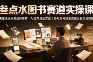 （19613期）叁点水图书赛道实操课｜矢量动画银发混剪带货，AI图文封面文案，新号老号搜索流量全套落地教程