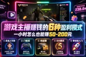 （19627期）付费文章：游戏主播赚钱的6种盈利模式，一小时怎么也能赚50-200元