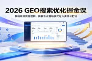 2026 GEO搜索优化掘金课：解析底层流量逻辑，拆解企业落地模式与六步增长打法