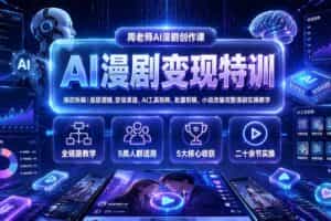 （19633期）AI漫剧变现特训★爆款拆解｜底层逻辑，变现渠道，AI工具矩阵，批量剪辑，小说改编完整漫剧实操教学