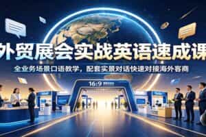 外贸展会实战英语速成课：全业务场景口语教学，配套实景对话快速对接海外客商