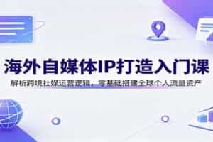 海外自媒体IP打造入门课：解析跨境社媒运营逻辑，零基础搭建全球个人流量资产