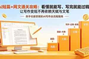 （19655期）AI短篇+网文通关攻略-更新：看懂就能写、写完就能过稿，让写作变现不再依赖天赋与文笔