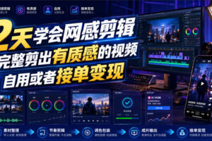2天学会网感剪辑，完整剪出有质感的视频，自用或者接单变现