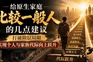 （19708期）付费文章：给原生家庭比较一般人的几点建议，打破阶层局限，实现个人与家族代际向上跃升
