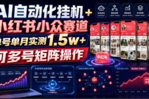 AI自动化挂G+小红书小众赛道，单号单月实测1.5w+，可多号矩阵操作【揭秘】