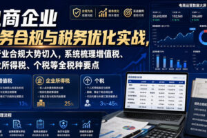 电商企业财务合规与税务优化实战，从行业合规大势切入，系统梳理增值税、企业所得税、个税等全税种要点