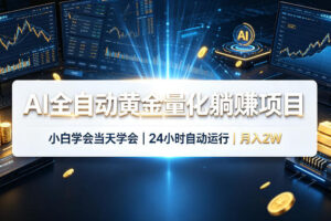 AI全自动黄金量化躺賺项目，小白学会当天学会，24小时自动运行，月入2W！【揭秘】