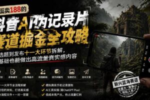（19743期）外面卖188的抖音AI伪记录片赛道掘金全攻略；从选题到发布十一大环节拆解，零基础也能做出高流量真实感内容