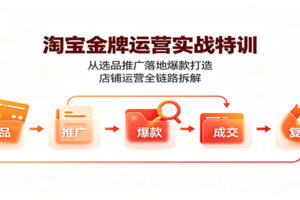 淘宝金牌运营实战特训：从选品推广落地爆款打造，店铺运营全链路拆解