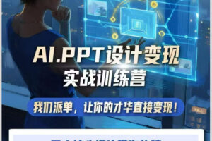 AI+PPT设计变现实战训练营，我们派单，让你的才华直接变现，三大核心模块带你构建Al设计x派单变现的完整闭环