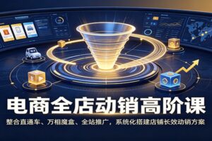 电商全店动销高阶课：整合直通车、万相魔盒、全站推广，系统化搭建店铺长效动销方案