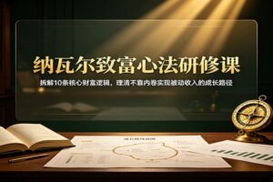 纳瓦尔致富心法研修课：拆解10条核心财富逻辑，理清不靠内卷实现被动收入的成长路径