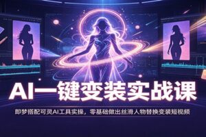 AI一键变装实战课：即梦搭配可灵AI工具实操，零基础做出丝滑人物替换变装短视频