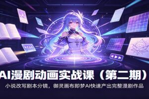 AI漫剧动画实战课(第二期):小说改写剧本分镜,御灵画布即梦AI快速产出完整漫剧作品