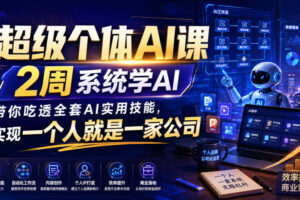 超级个体AI课，2周系统学AI，带你吃透全套AI实用技能，实现一个人就是一家公司