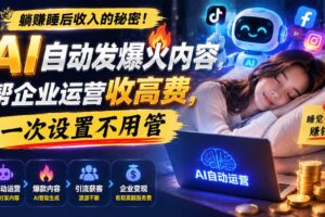 （19826期）躺赚睡后收入的秘密！AI 自动发爆火内容，帮企业运营收高费，一次设置不用管【原创双语字幕】
