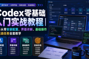 Codex零基础入门实战教程｜新手从零安装配置、界面详解、基础操作与实战任务全套教学
