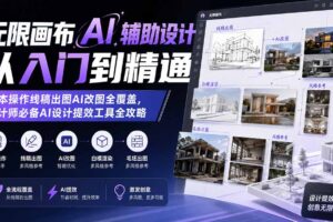 （19862期）无限画布AI辅助设计从入门到精通；基本操作线稿出图AI改图全覆盖，设计师必备AI设计提效工具全攻略