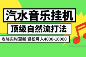 汽水音乐挂G项目,顶级自然流打法,攻略实时更新,轻松月入4k-1W,独家技术【揭秘】