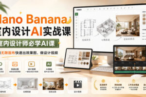 Nano Banana室内设计AI实战课，室内设计师必学AI课，用无限画布快速出效果图、做设计视频