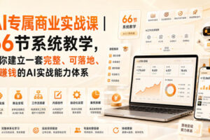 AI专属商业实战课｜66节系统教学，帮你建立一套完整、可落地、能賺钱的AI实战能力体系