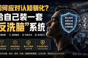 （19934期）付费文章：如何应对认知驯化？给自己装一套“反洗脑”系统