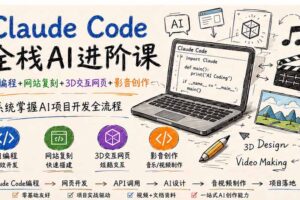 （19935期）Claude Code全栈AI进阶课；AI编程+网站复刻+3D交互网页+影音创作，系统掌握AI项目开发全流程