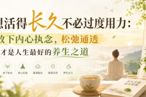 付费文章：想活得长久不必过度用力：放下内心执念，松弛通透才是人生最好的养生之道