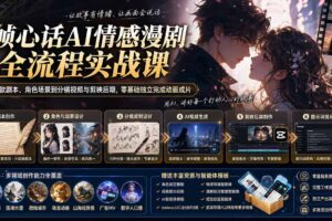 （20036期）帧心话AI情感漫剧全流程实战课：从爆款剧本、角色场景到分镜视频与剪映后期，零基础独立完成动画成片