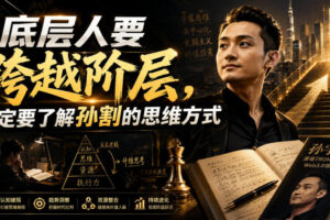 付费文章：底层人要跨越阶层，一定要了解孙割的思维方式