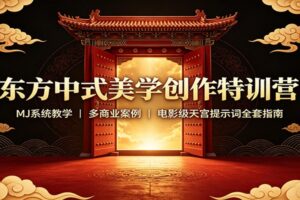 东方中式美学创作特训营：MJ系统教学，多商业案例，电影级天宫提示词全套指南