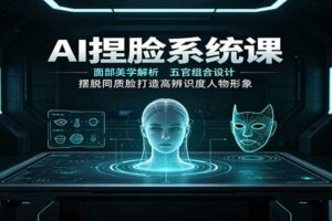 AI捏脸系统课：面部美学解析，五官组合设计，摆脱同质脸打造高辨识度人物形象