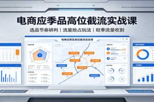 电商应季品高位截流实战课：选品节奏研判，流量抢占玩法，旺季流量收割