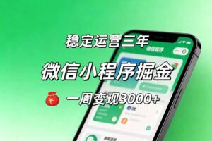 （20077期）月收益稳定1W+的微信小程序，前期积累客户，后期躺平养老，小白轻松上手