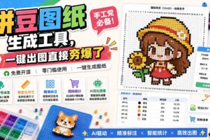 （20084期）拼豆图纸生成工具，手工党必备！一键出图直接夯爆了