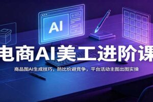 电商AI美工进阶课：商品图AI生成技巧，防比价避竞争，平台活动主图出图实操