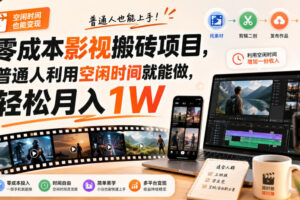 零成本影视搬砖项目，普通人利用空闲时间就能做，轻松月入1W【揭秘】