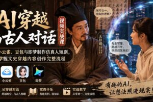 （20171期）AI穿越与古人对话视频实战课：用小云雀、豆包与即梦制作仿真人短剧，掌握文史穿越内容创作完整流程