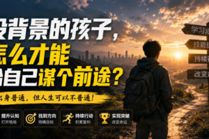 付费文章：没背景的孩子，怎么才能给自己谋个前途？