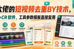 某大佬的短视频去重搬运技术，手法+CR软件，工具参数模板直接复用