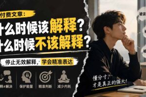 （20223期）付费文章：什么时候该解释？什么时候不该解释？