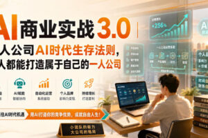 AI商业实战3.0｜一人公司AI时代生存法则，人人都能打造属于自己的一人公司